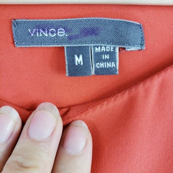 Vince Silk Blend Tie Waist Sleeveless Summer Midi Dress Women's Size M - Picture 5 of 8